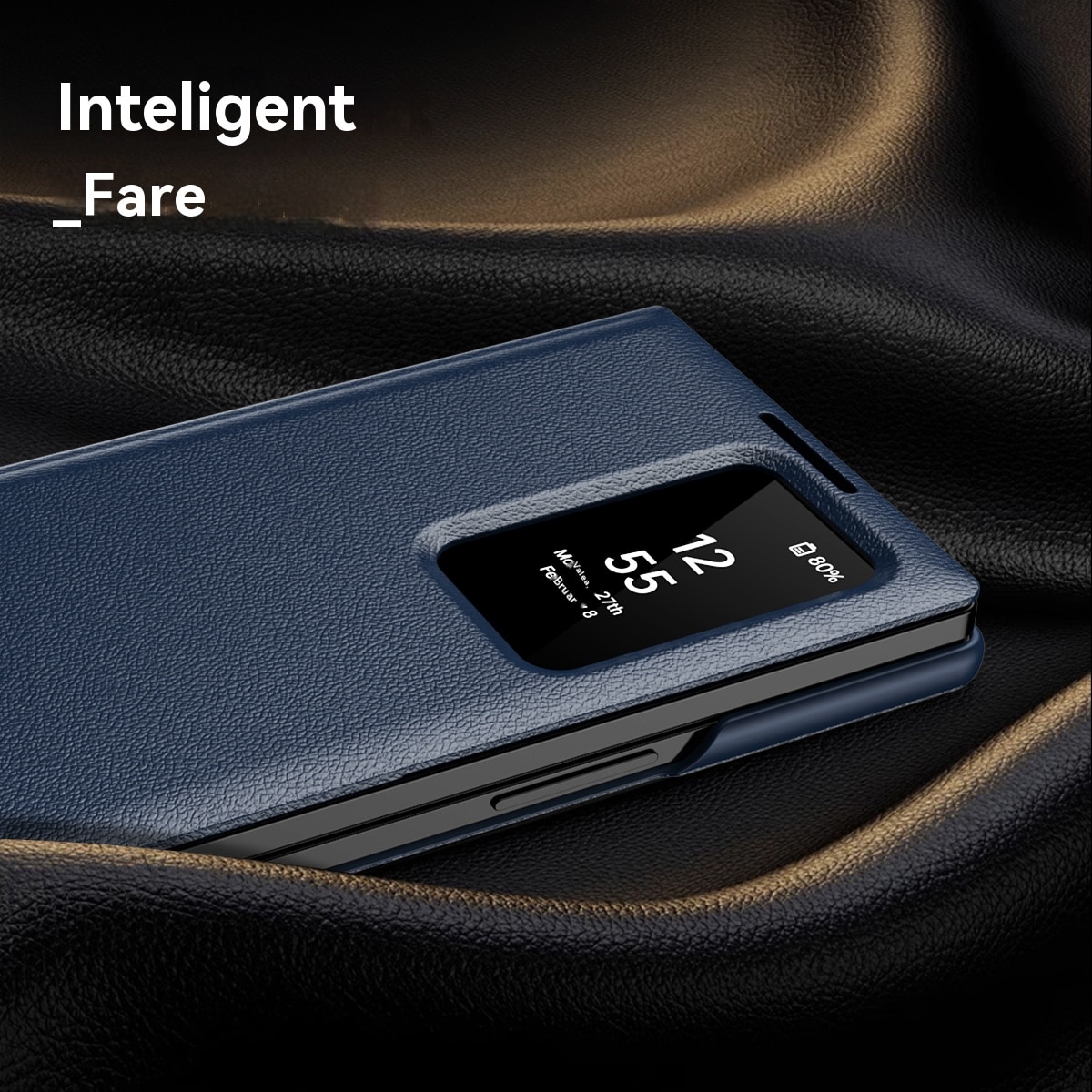 Husa compatibila cu Husa Samsung Galaxy Z Fold7, Esther Beauty®, Plic Protectie Completa din Piele PU cu Sloturi Carduri - Albastru