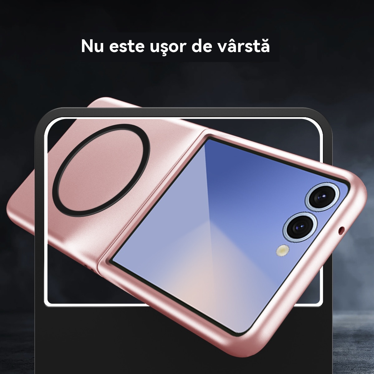 Husa Compatibila cu magnetica Samsung Galaxy Z Flip 7, Esther Beauty®, Design ultra-subtire, husa de protectie rezistenta la socuri pentru Galaxy Z Flip 7 2025, Negru