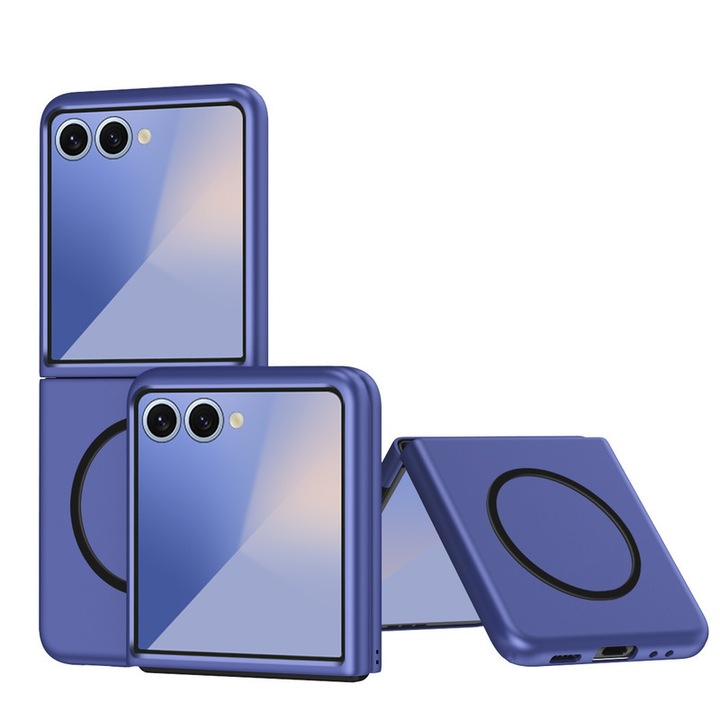 Husa Compatibila cu magnetica Samsung Galaxy Z Flip 7, Esther Beauty®, Design ultra-subtire, husa de protectie rezistenta la socuri pentru Galaxy Z Flip 7 2025, Albastru