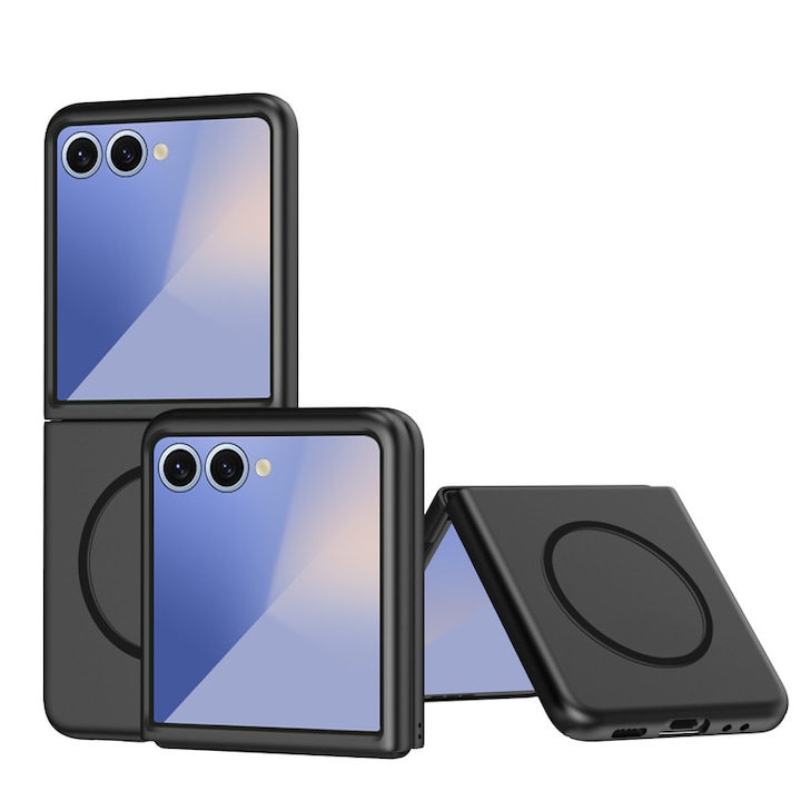 Магнитен калъф, съвместим със Samsung Galaxy Z Flip 7, Esther Beauty, Ултратънък дизайн, удароустойчив защитен калъф за Galaxy Z Flip 7 2025, Черен