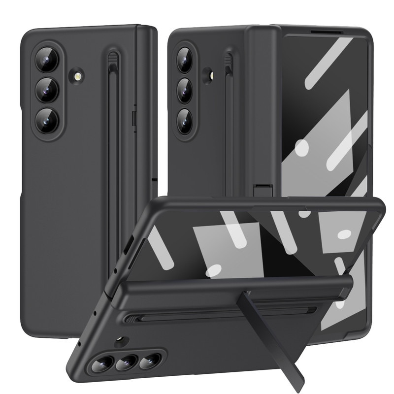 Husa Compatibila cu Samsung Galaxy Z Fold 7 2025, Cu Suport si Slot pentru Stilou/S-Pen, Esther Beauty®, Protectie Completa, Subtire, Rezistenta, Antishoc, Negru