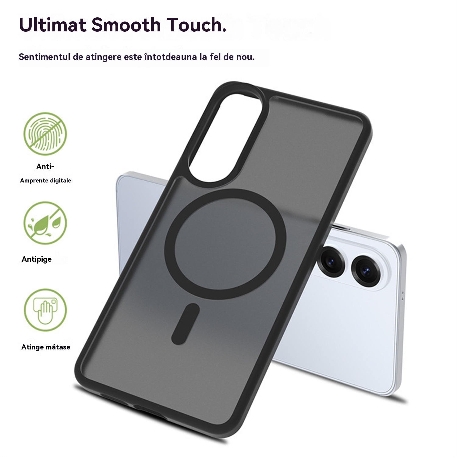 Husa compatibila cu Galaxy S25 Edge, Esther Beauty®, cu Tehnologie MagSafe, Carcasa Magnetica Mata Translucida, Antichip, Rezistenta la Socuri, Roz