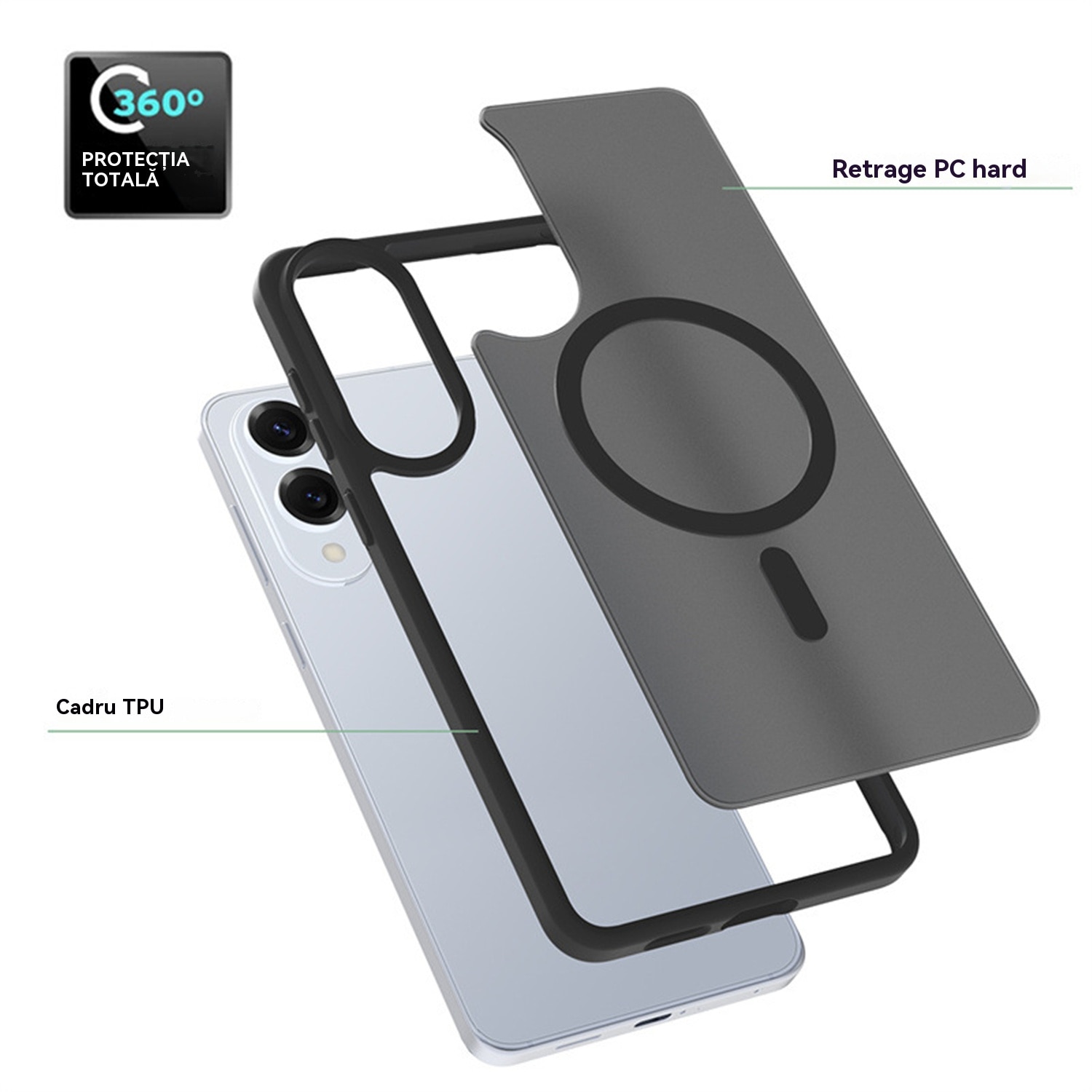 Husa compatibila cu Galaxy S25 Edge, Esther Beauty®, cu Tehnologie MagSafe, Carcasa Magnetica Mata Translucida, Antichip, Rezistenta la Socuri, Roz