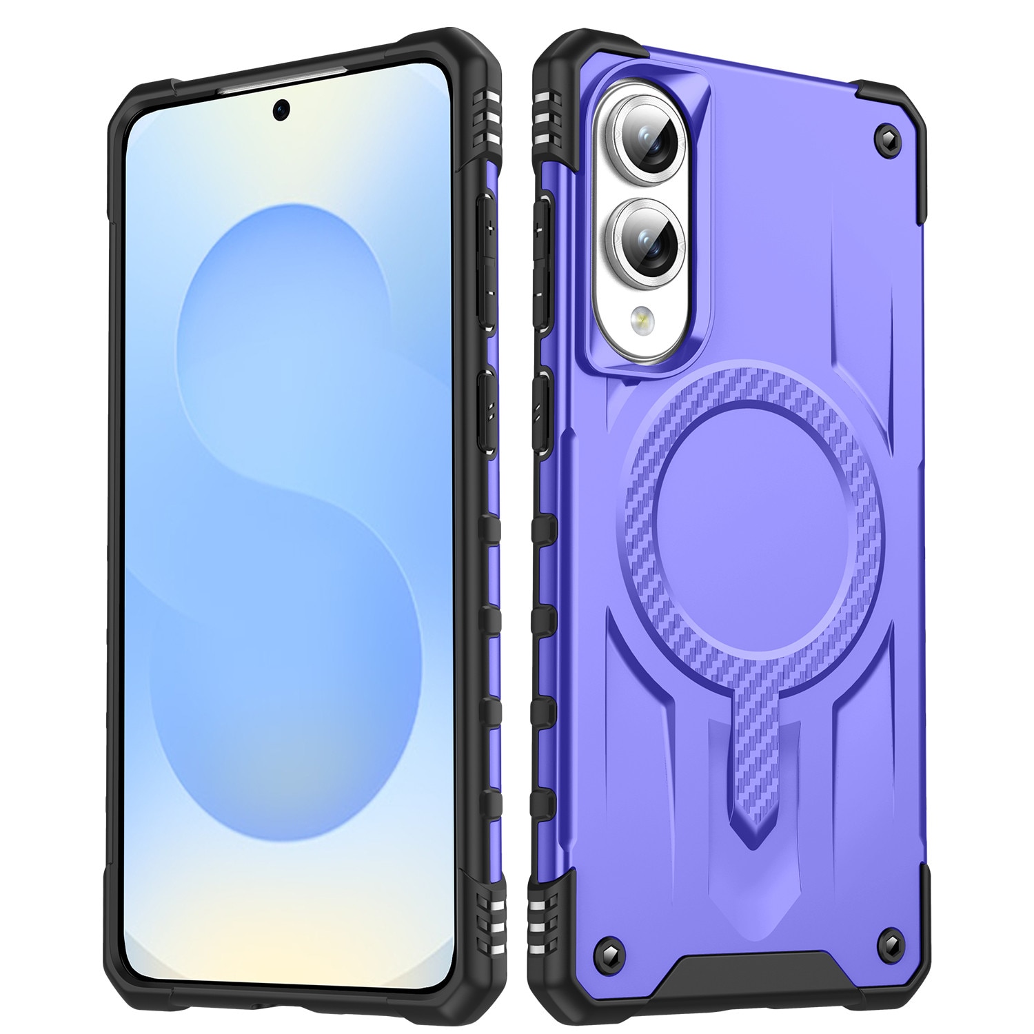 Husa magnetica compatibila cu Samsung Galaxy S25 Edge, Esther Beauty®, cu Tehnologie MagSafe, Carcasa rezistenta la socuri pentru Samsung Galaxy S25 Edge, violet