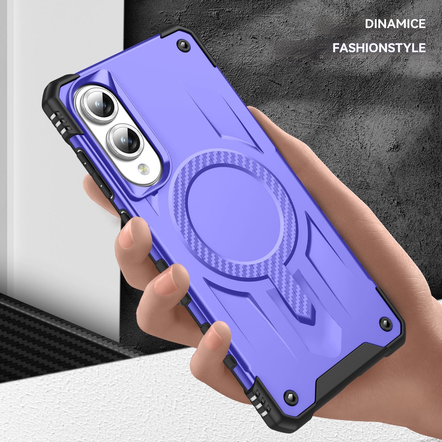 Husa magnetica compatibila cu Samsung Galaxy S25 Edge, Esther Beauty®, cu Tehnologie MagSafe, Carcasa rezistenta la socuri pentru Samsung Galaxy S25 Edge, violet