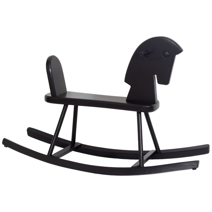 Gyerek hintaszék, peewit, kúpos bükkfa, 77,5x26x51,5cm, fekete