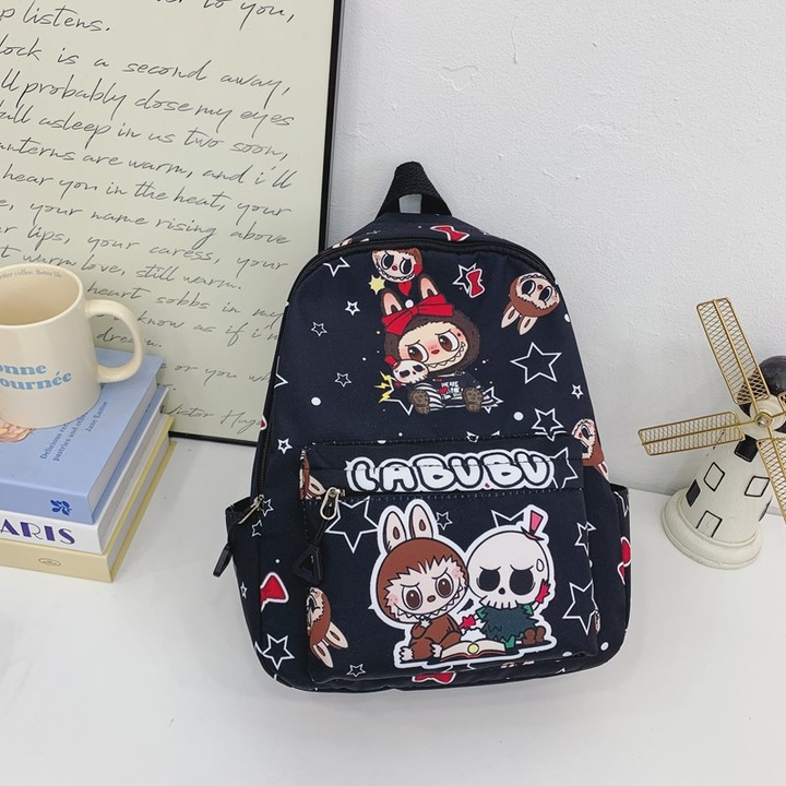 Rucsac pentru copii Labubu, capacitate mare, 25x9x32cm, negru
