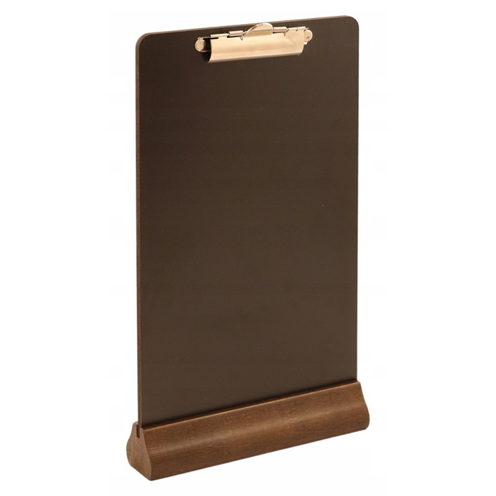 Tablita informativa cu suport din lemn, A4, doua fete, maro, 21x33cm
