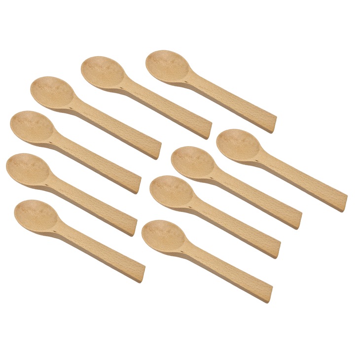 Set 10 lingurite din lemn, 12cm