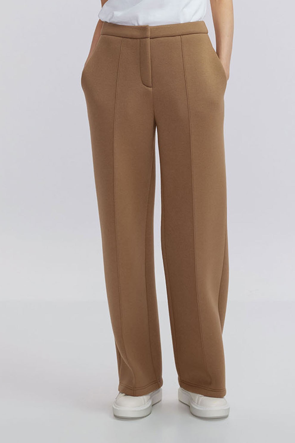Ipekyol, Pantaloni drepti cu buzunare laterale, Maro nisip, S
