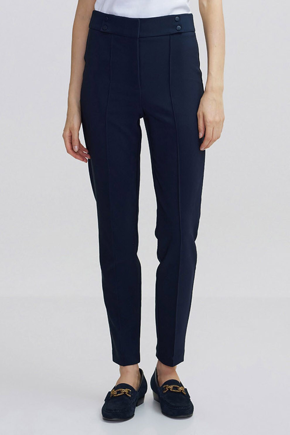 Ipekyol, Pantaloni crop slim-fit, Albastru inchis, 38