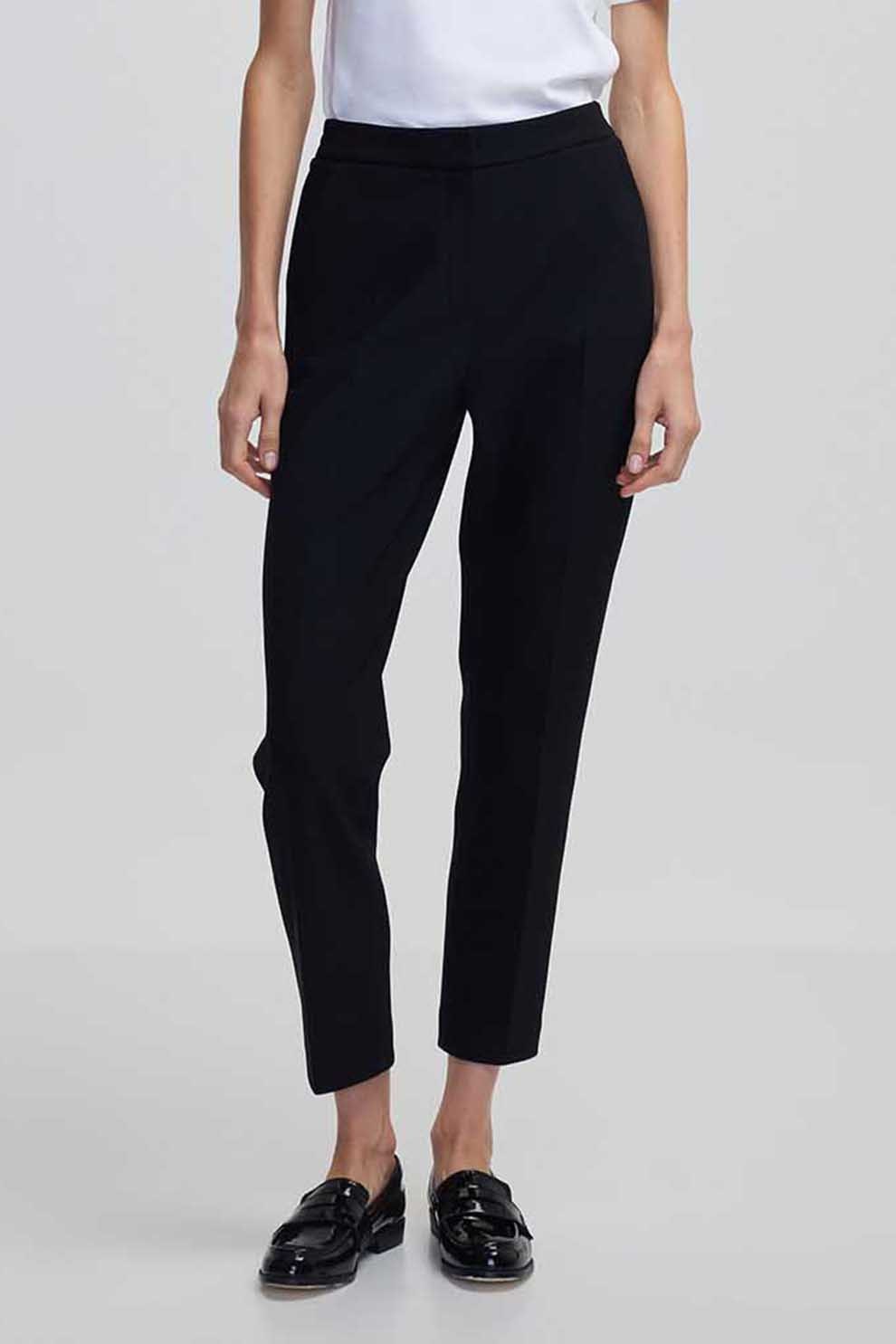 Ipekyol, Pantaloni capri regular-fit, Negru stins, 36