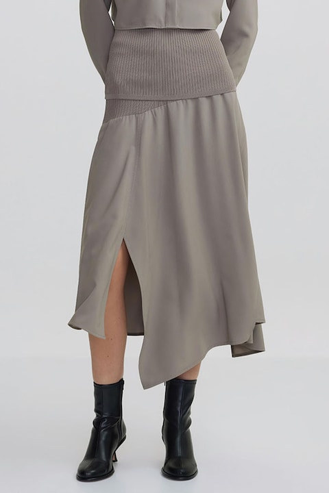 Ipekyol, Fusta evazata cu slit lateral, Gri