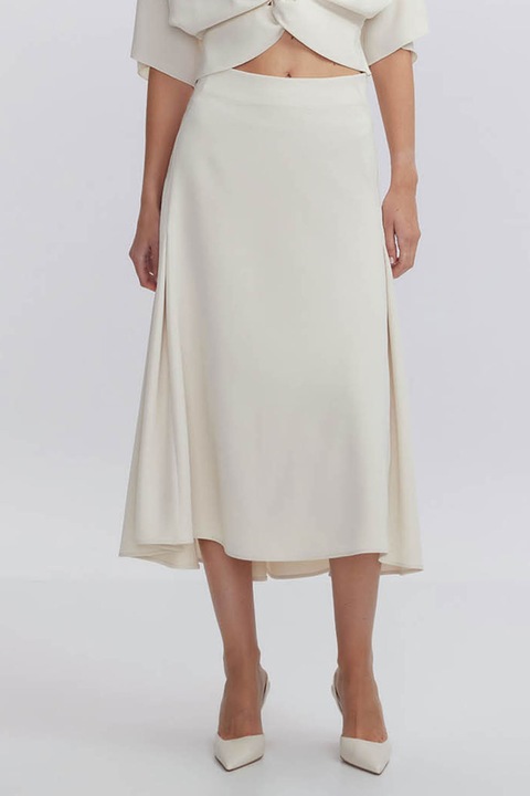 Ipekyol, Fusta midi cu croiala in A, Alb fildes