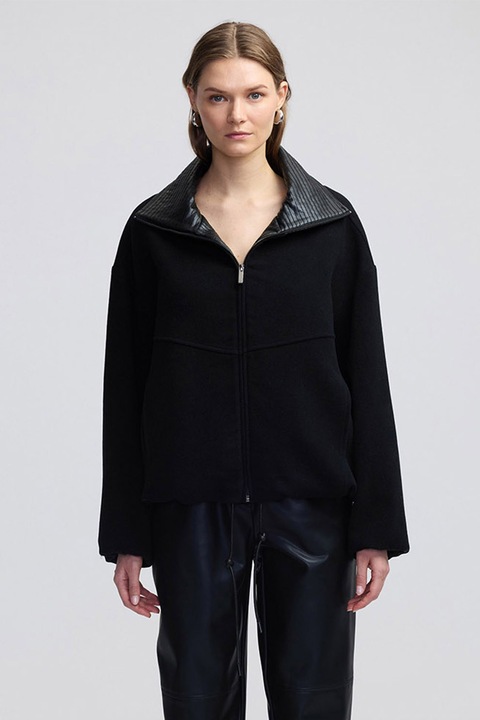 Ipekyol, Jacheta lejera din amestec de lana, Negru