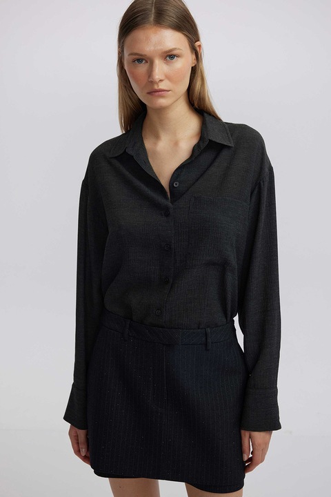 Ipekyol, Camasa striata cu maneci lugi, Negru stins