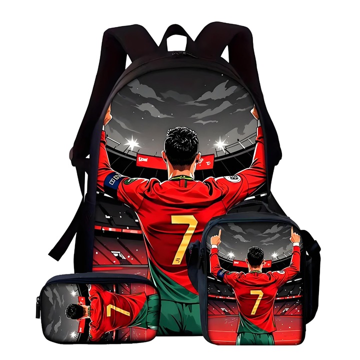 Раница Ronaldo за студенти, голям капацитет, 29x13x44см, многоцветна, C-4