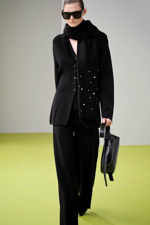 Ipekyol, Sacou uni cu maneci cazute, Negru