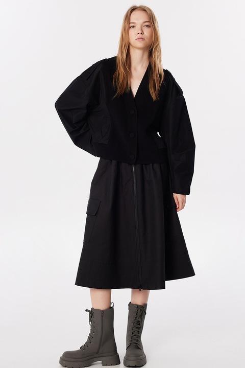 Twist, Jacheta cu nasturi si aspect 2in1, Negru, 34