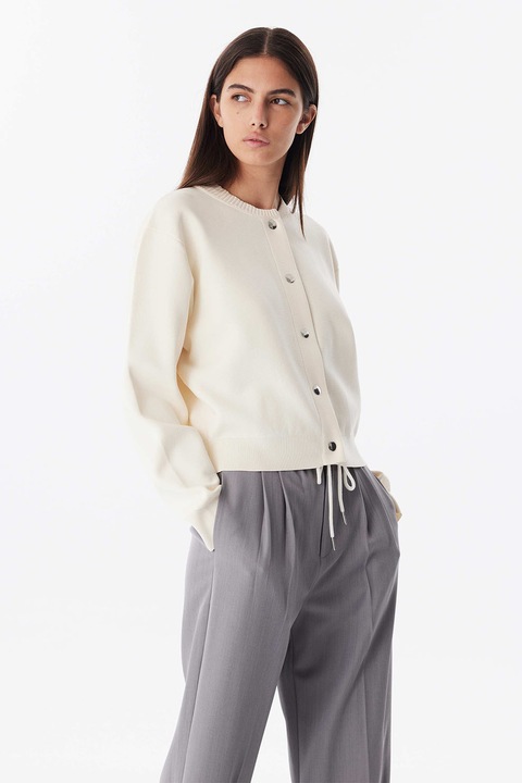 Twist, Cardigan cu capse, Crem, L