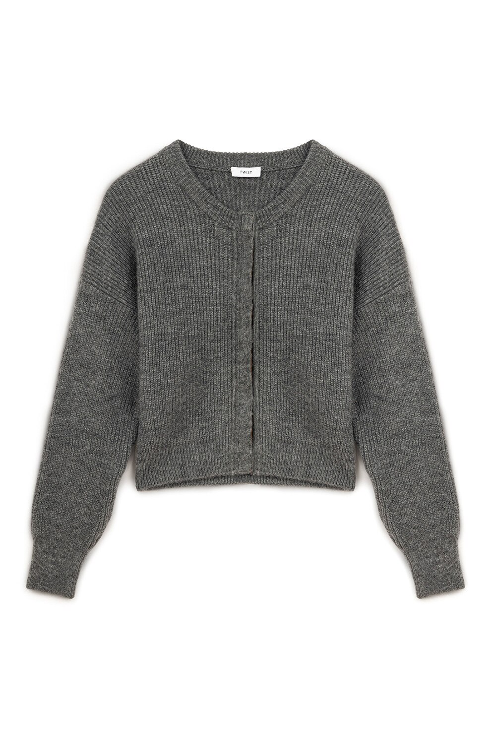 トップス ULTERIOR HARD TWISTED COTTON CARDIGAN Twist, Cardigan lejer cu nasturi, Gri inchis melange, L - eMAG.ro
