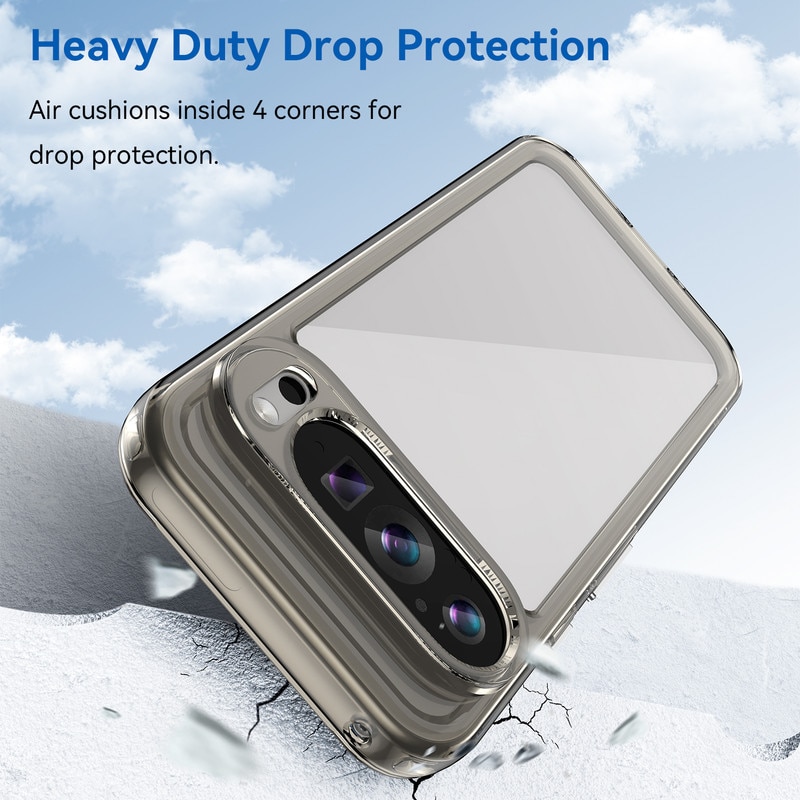 Husa telefon, pentru Google Pixel 9/9 Pro De inalta calitate Hard Backplane Soft Border Pure si Luminos Simtire confortabila, Gri, ransparent