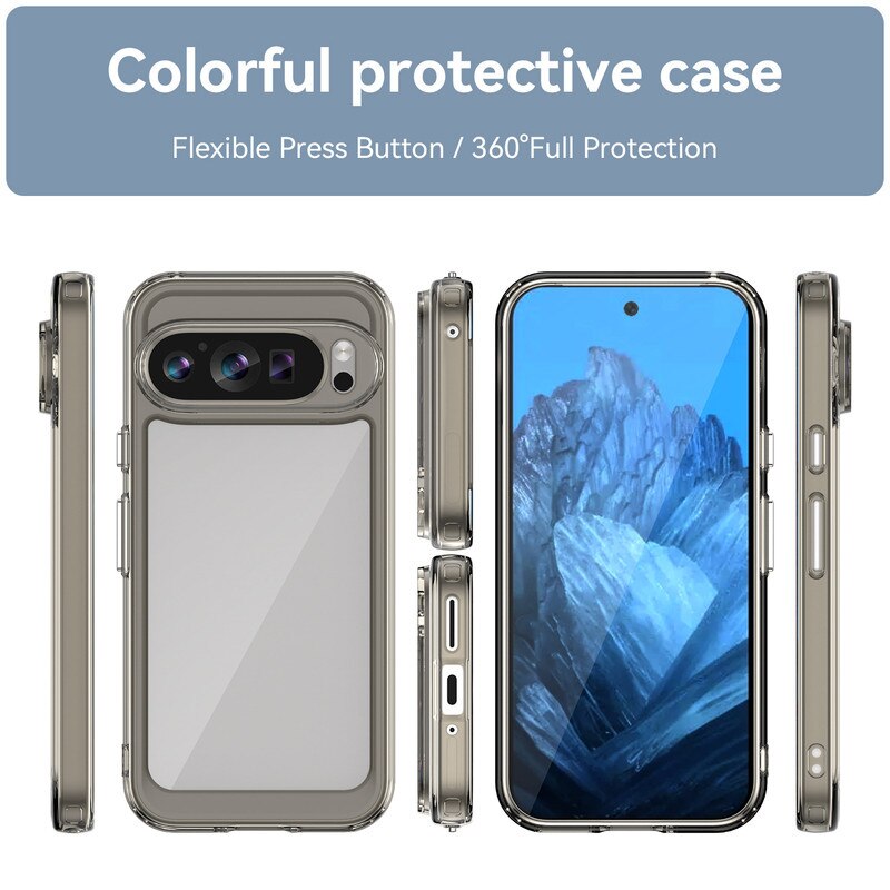 Husa telefon, pentru Google Pixel 9/9 Pro De inalta calitate Hard Backplane Soft Border Pure si Luminos Simtire confortabila, Gri, ransparent