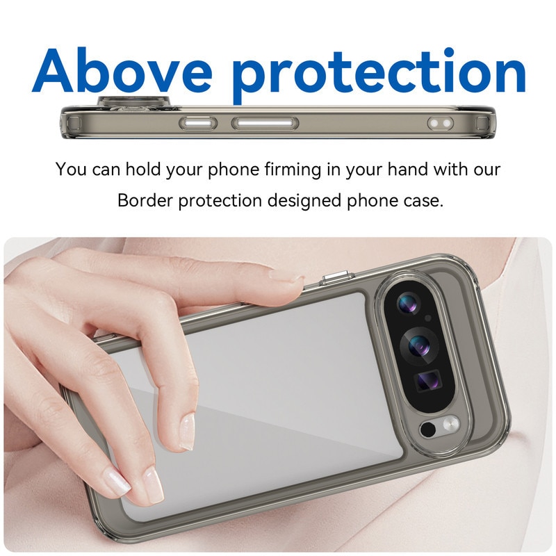 Husa telefon, pentru Google Pixel 9/9 Pro De inalta calitate Hard Backplane Soft Border Pure si Luminos Simtire confortabila, Gri, ransparent