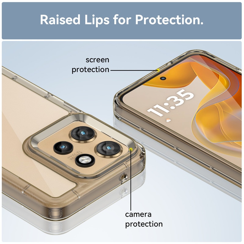 Husa telefon, pentru Motorola Edge 50 Neo 5G De inalta calitate Hard Backplane Soft Border Pure si Luminos Simtire confortabila, Gri, ransparent