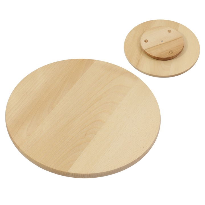 25 cm-es bükkfa forgótányér, csúszásgátló lábakkal, snackek és sushi tálalásához