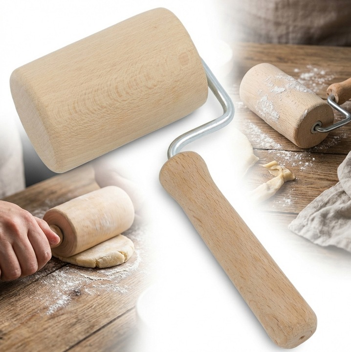 Sucitoare din lemn, peewit, 18cm, 5cm diametru, 11,5cm maner