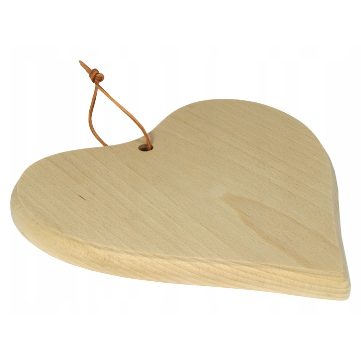 Кухненска дъска за рязане, Peewit, форма на сърце, 22x22x2 см, изработена от букова дървесина