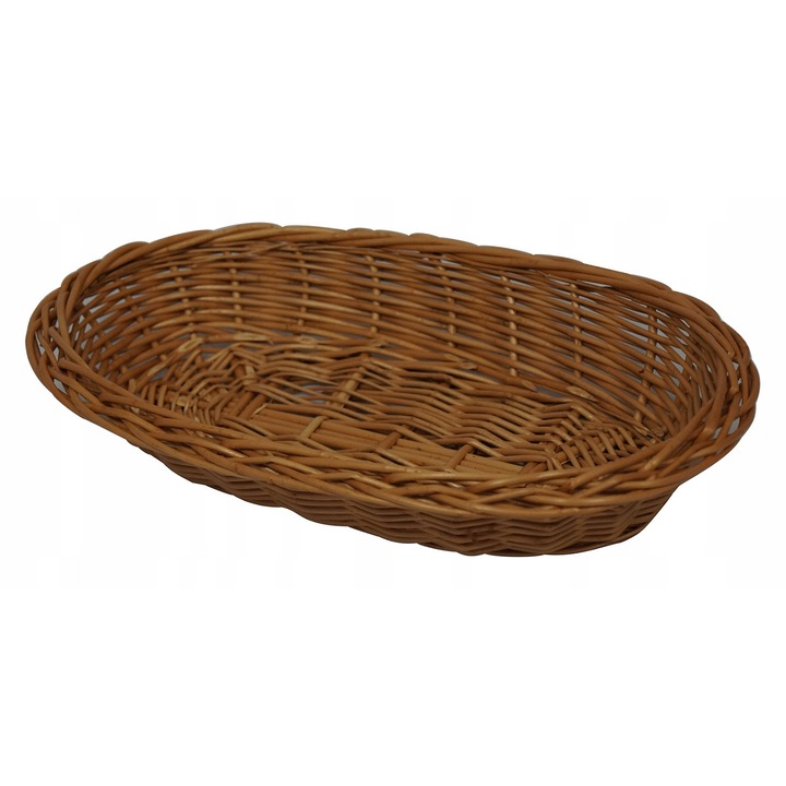 Cos de servire oval, peewit, 29x19x7cm, din ratan, pentru paine si produse de panificatie