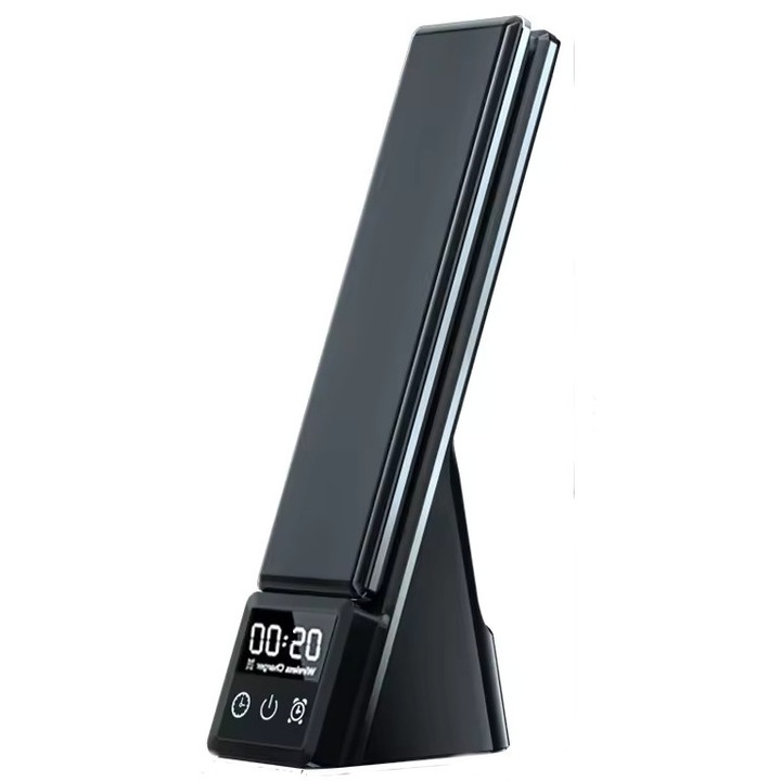 Lampa birou pliabila cu incarcare wireless, LAPUTA, neagra, 26x10,7cm