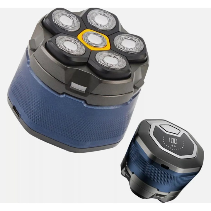 Електрическа самобръсначка 6D за мъже, многофункционална, водоустойчива IPX7, LED дисплей, USB-C кабел