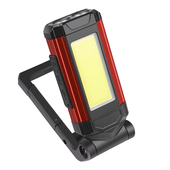 Преносим LED работен фенер, презареждаем през USB, магнитен, със 7 режима на осветление, сгъваем COB фенер, полимерна батерия 1800 mAh, водоустойчив IPX6