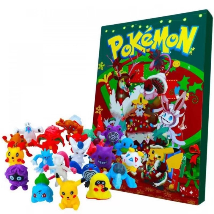 Calendar de Advent de Craciun, Pokemon, 24 Figurine, Interactiv, Multicolor, Jucarie pentru