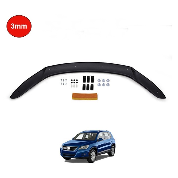 Deflector capota negru lucios compatibil Volkswagen Tiguan 2012- 2015