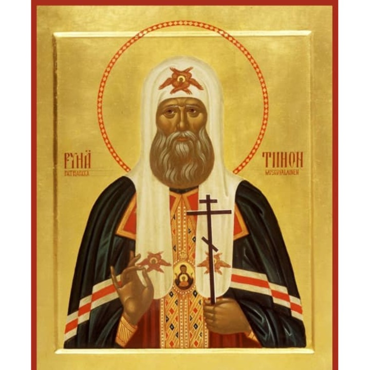 Icoana Sticker cu Patriarhul Sf. Tikhon Al Moscovei 2, autoadeziv, Cri-Flo, Marime 15 cm