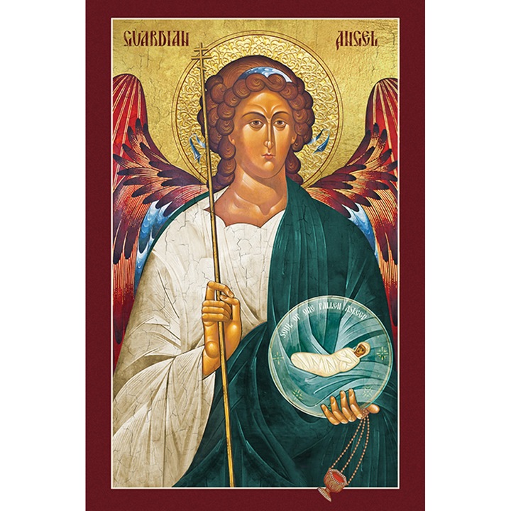 Icoana Sticker cu Pictograma Ingerului Pazitor Cu Plecat, autoadeziv, Cri-Flo, Marime 10 cm