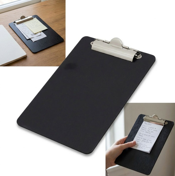 Clipboard A5 peewit, negru, cu clip metalic, 23x16cm