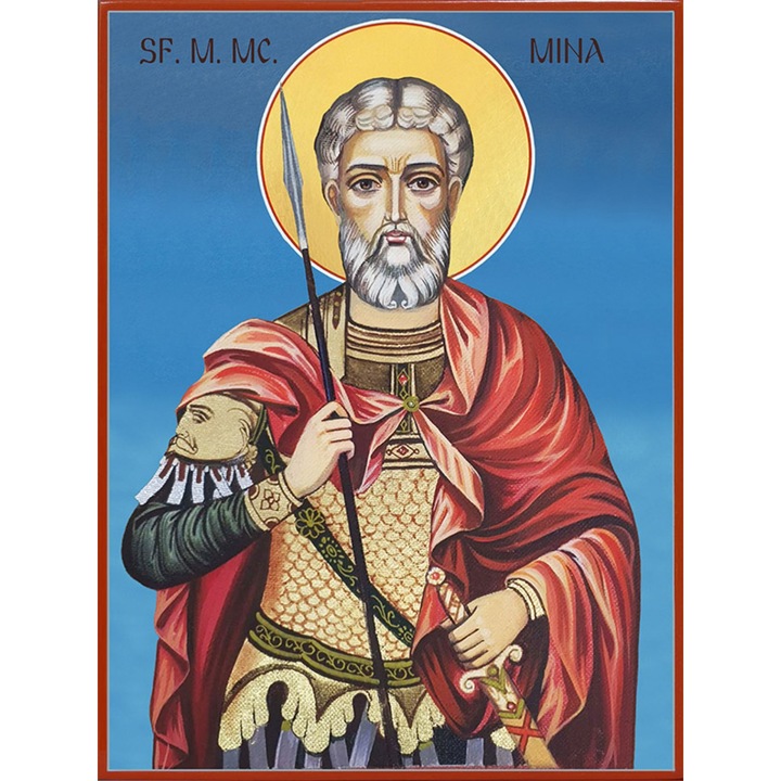 Icoana Sticker cu Cu Sf. Mina Lucru Manual, autoadeziv, Cri-Flo, Marime 10 cm