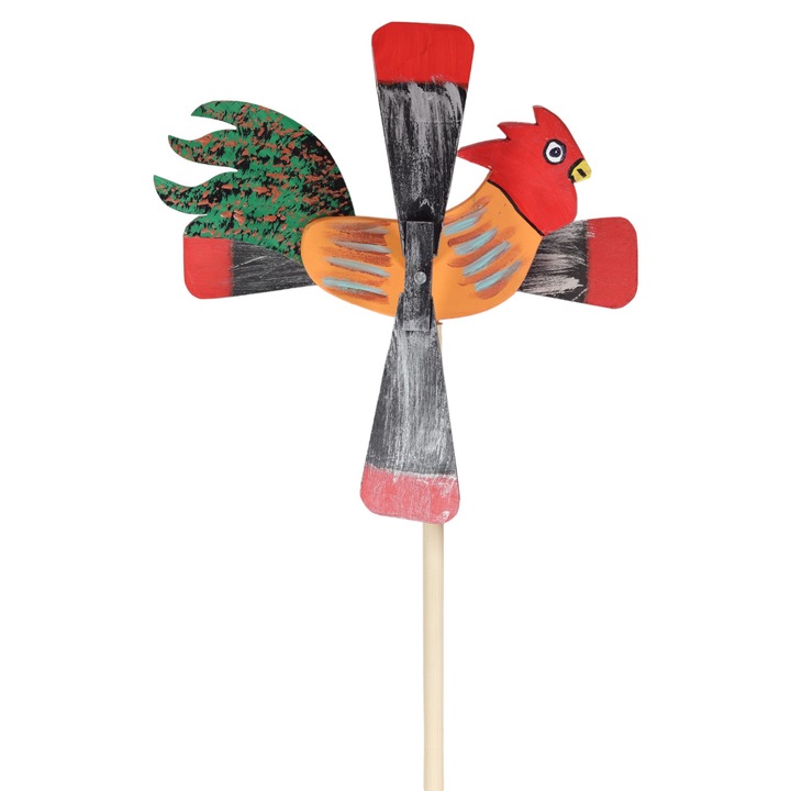 Ventilator din lemn in forma de cocos, 120x40cm, portocaliu, accesorii pentru gradina