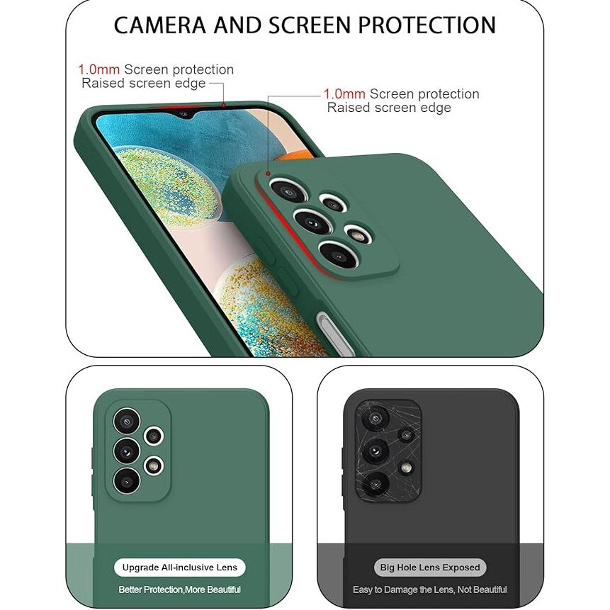 Husa pentru Samsung Galaxy A53, silicon lichid, Calitate Premium, Interior din Microfibra, Protectie Sporita, Antisoc, Verde inchis