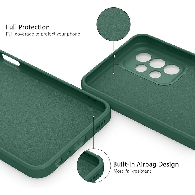 Husa pentru Samsung Galaxy A53, silicon lichid, Calitate Premium, Interior din Microfibra, Protectie Sporita, Antisoc, Verde inchis