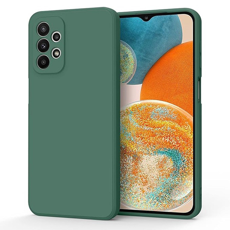 Husa pentru Samsung Galaxy A53, silicon lichid, Calitate Premium, Interior din Microfibra, Protectie Sporita, Antisoc, Verde inchis