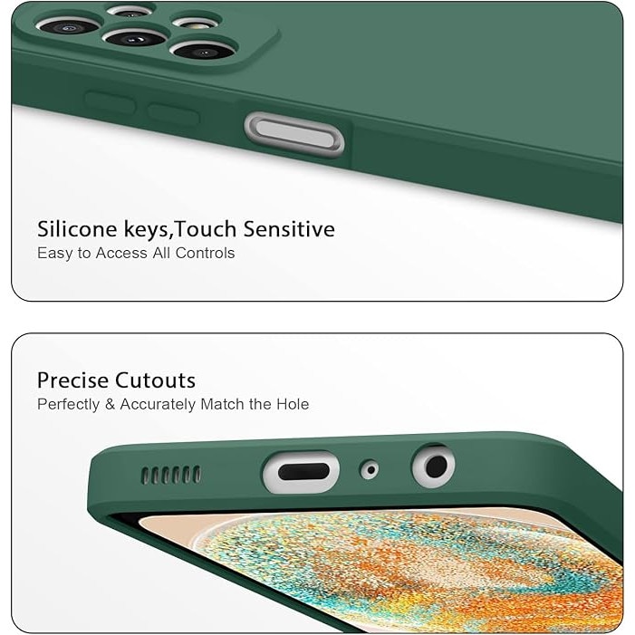Husa pentru Samsung Galaxy A53, silicon lichid, Calitate Premium, Interior din Microfibra, Protectie Sporita, Antisoc, Verde inchis
