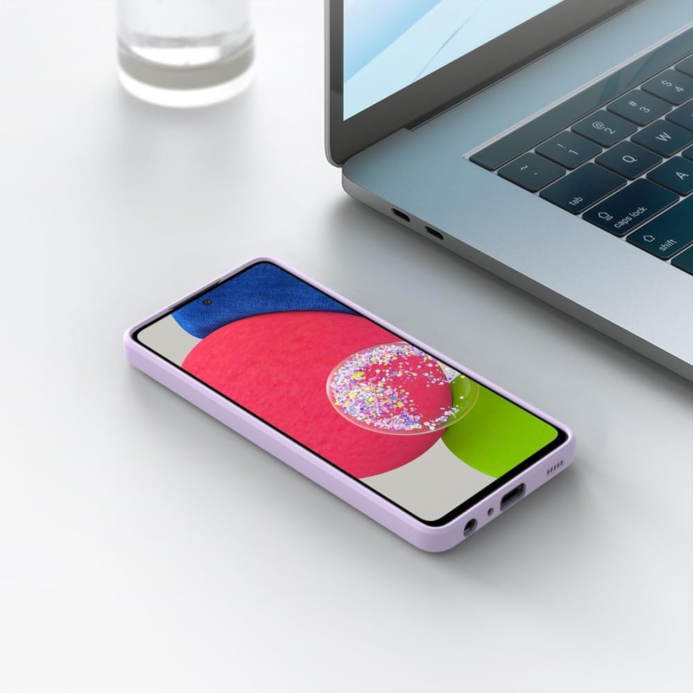 Husa pentru Samsung Galaxy A53, silicon lichid, Calitate Premium, Interior din Microfibra, Protectie Sporita, Antisoc, Violet deschis