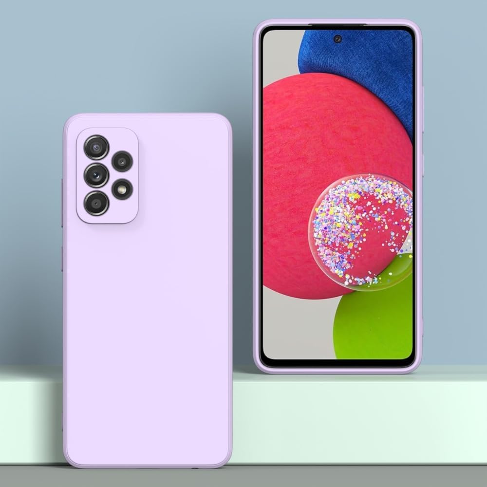 Husa pentru Samsung Galaxy A53, silicon lichid, Calitate Premium, Interior din Microfibra, Protectie Sporita, Antisoc, Violet deschis