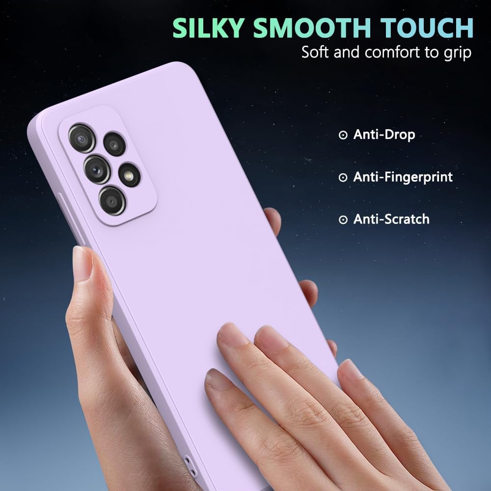 Husa pentru Samsung Galaxy A53, silicon lichid, Calitate Premium, Interior din Microfibra, Protectie Sporita, Antisoc, Violet deschis